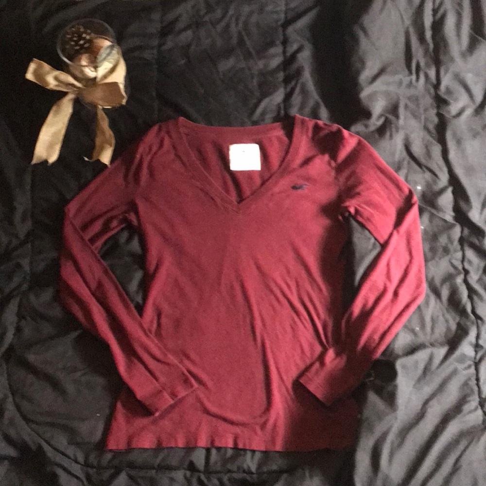 Red long sleeved Hollister shirt